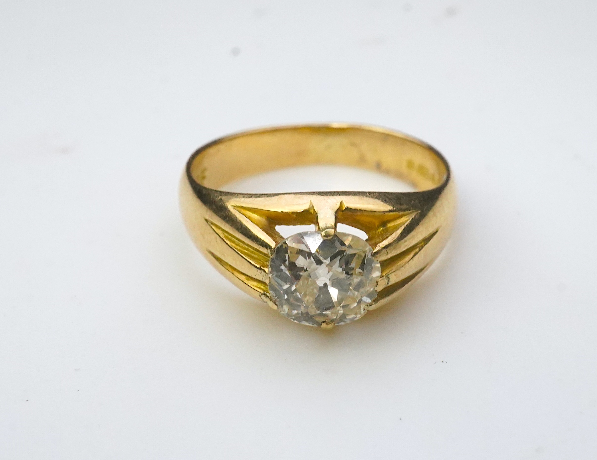 A diamond ring, 1.28 carat old mine cut diamond ring